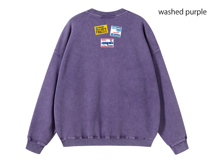 OSSANTHEHOOD 12oz. crewneck sweat (postal) / washed purple
