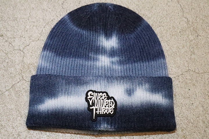 NICETY "SINCE NINETY THREE" beanie / blue tie dye