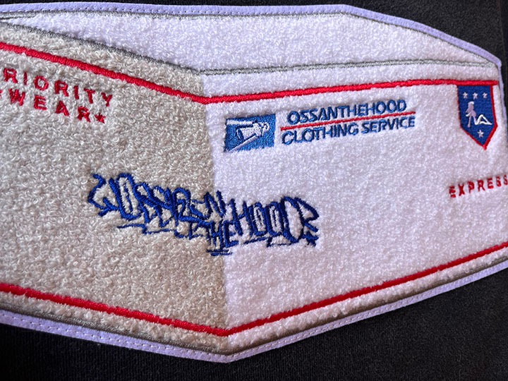 OSSANTHEHOOD 12oz. crewneck sweat (postal) / washed black