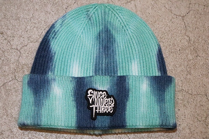 NICETY "SINCE NINETY THREE" beanie / turquoise tie dye