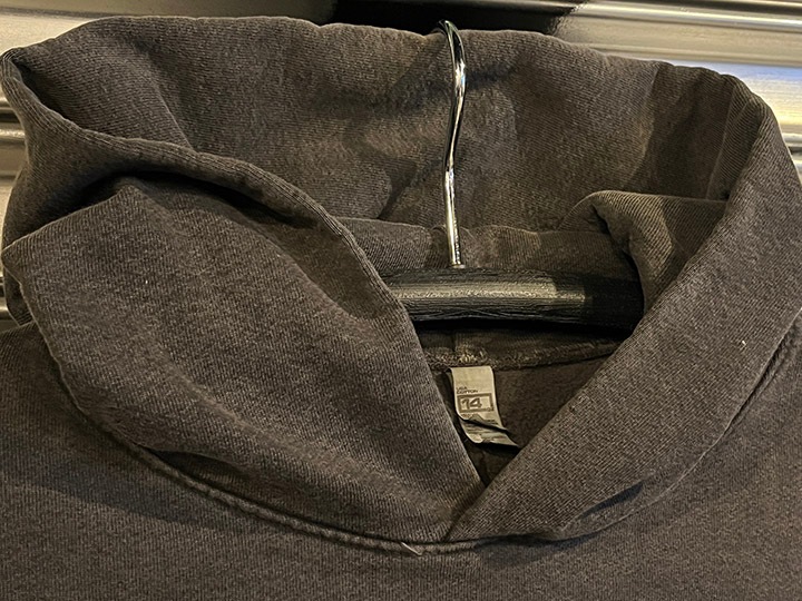 LOS ANGELES apparel 14oz. garment dye pullover hood / charcol XL