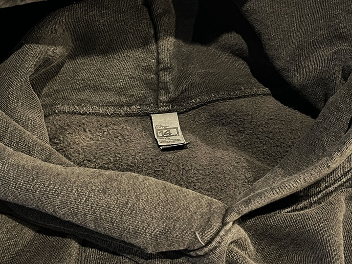 LOS ANGELES apparel 14oz. garment dye pullover hood / charcol XL