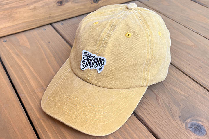 Tacos El Trompo cotton dad hat (script) / mustard 