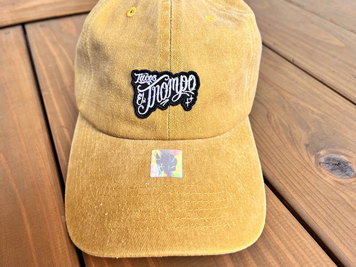 Tacos El Trompo cotton dad hat (script) / mustard 