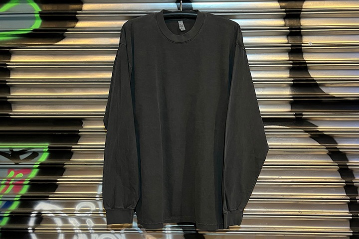 LOS ANGELES apparel 6.5oz. garment dye longsleeve / charcol