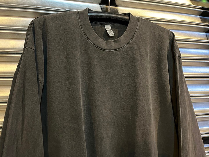 LOS ANGELES apparel 6.5oz. garment dye longsleeve / charcol