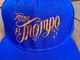 Tacos El Trompo snapback cap (script) / royal x orange