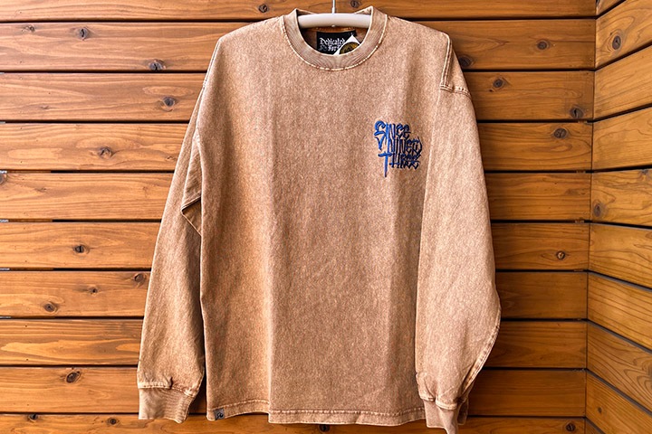 NICETY 8.2oz garment dye longsleeve Tshirt (since) / washed sand