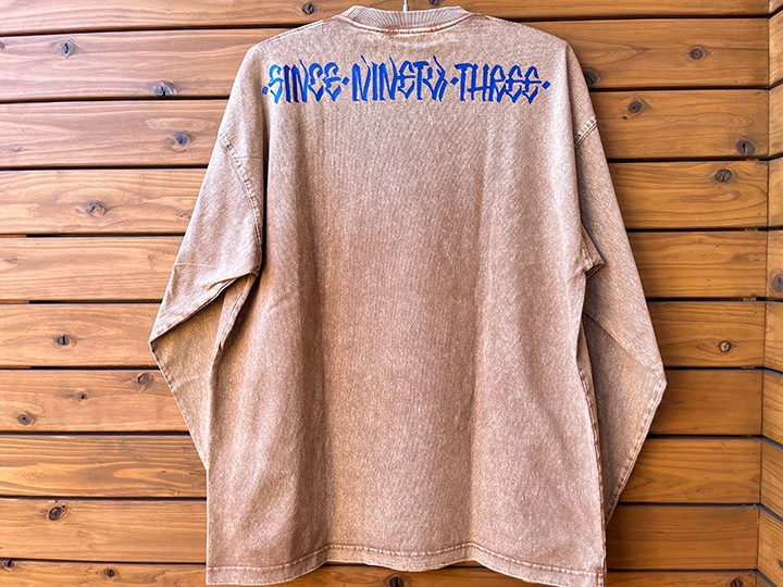 NICETY 8.2oz garment dye longsleeve Tshirt (since) / washed sand