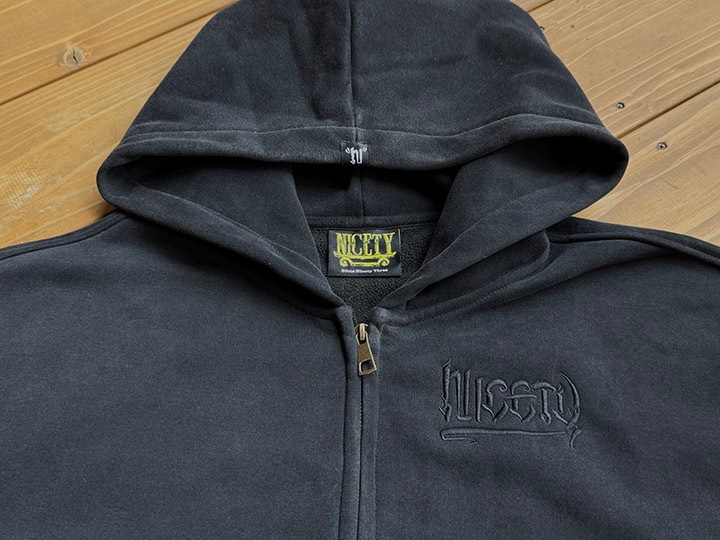 NICETY zipup hood (since) / black x black 