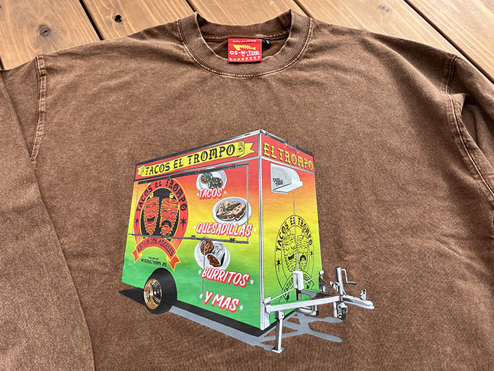 Tacos El Trompo 8.2oz garment dye longsleeve Tee / adobada