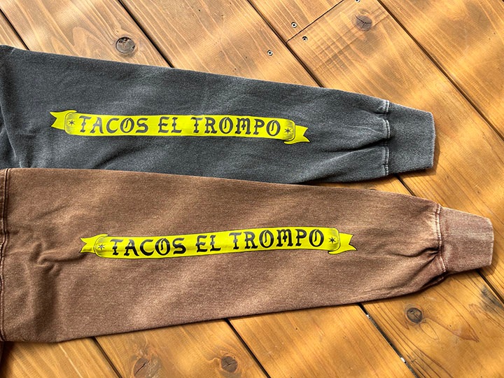 Tacos El Trompo 8.2oz garment dye longsleeve Tee / adobada