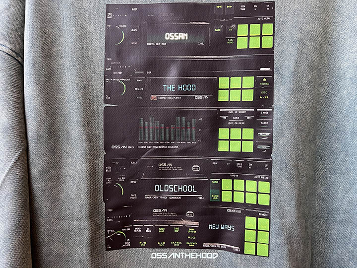 OSSANTHEHOOD 12oz. crewneck sweat (six buttons) / washed green