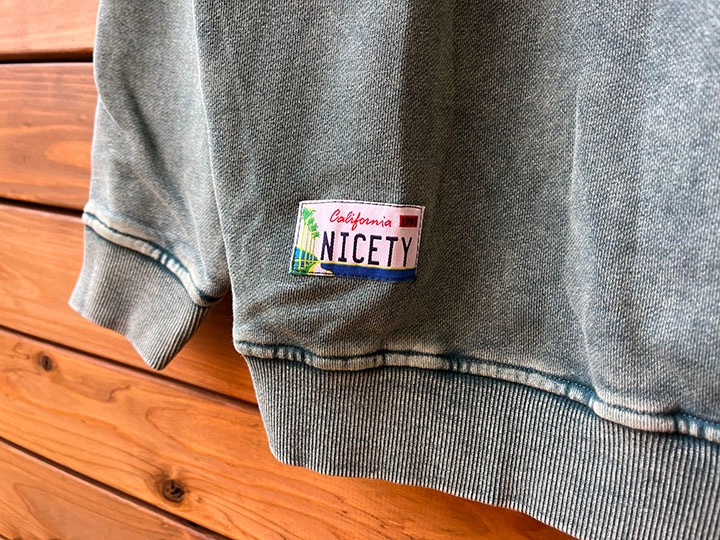 OSSANTHEHOOD 12oz. crewneck sweat (six buttons) / washed green