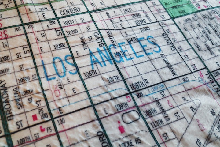 OSSANTHEHOOD big blanket (LAmap) 200cm x 150cm