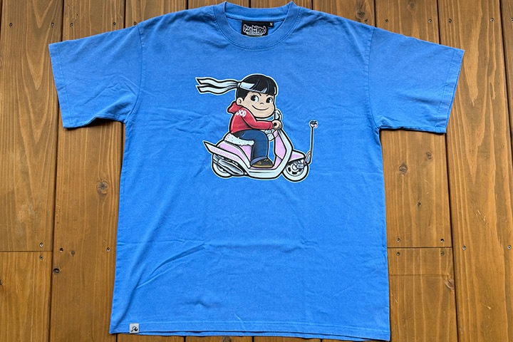 OSSANTHEHOOD Tshirt (scooter) / skyblue washed