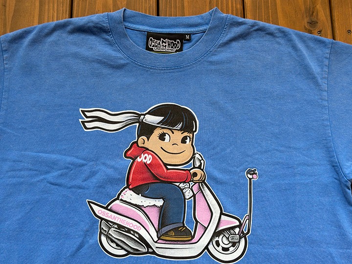 OSSANTHEHOOD Tshirt (scooter) / skyblue washed