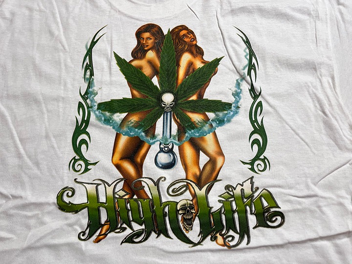 vintage printed Tshirt / white 2XL