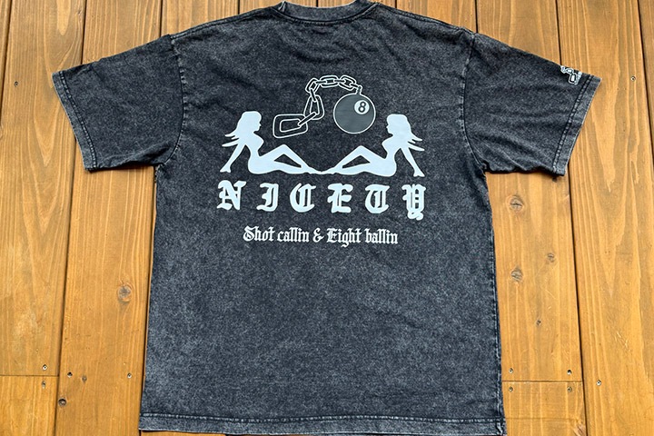 NICETY Tshirt (8ball) / black washed