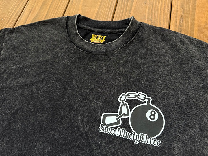NICETY Tshirt (8ball) / black washed