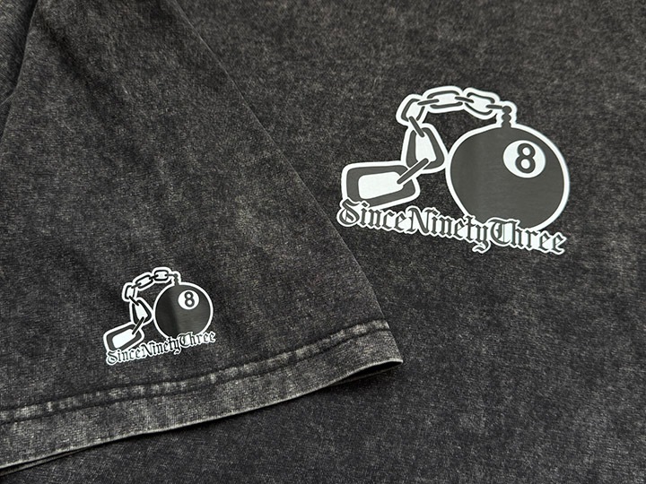 NICETY Tshirt (8ball) / black washed