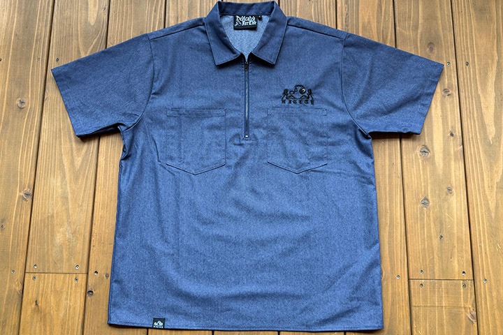 NICETY denim 1/4zip shirt (8ball) / blue indigo 