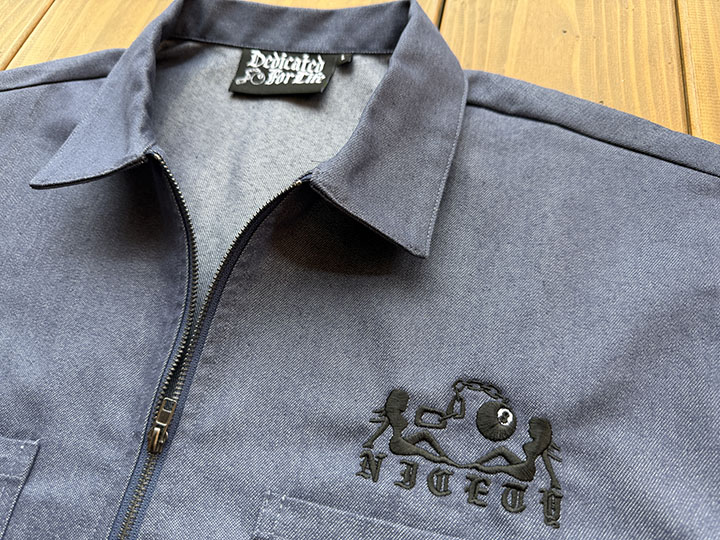 NICETY denim 1/4zip shirt (8ball) / blue indigo 
