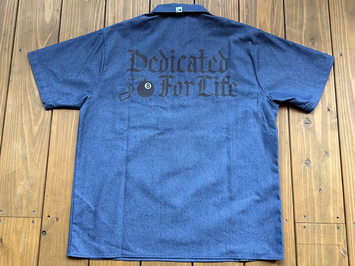 NICETY denim 1/4zip shirt (8ball) / blue indigo 