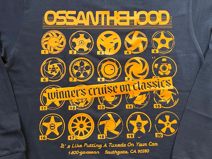 OSSANTHEHOOD longsleeve Tshirt (rim) / navy x orange