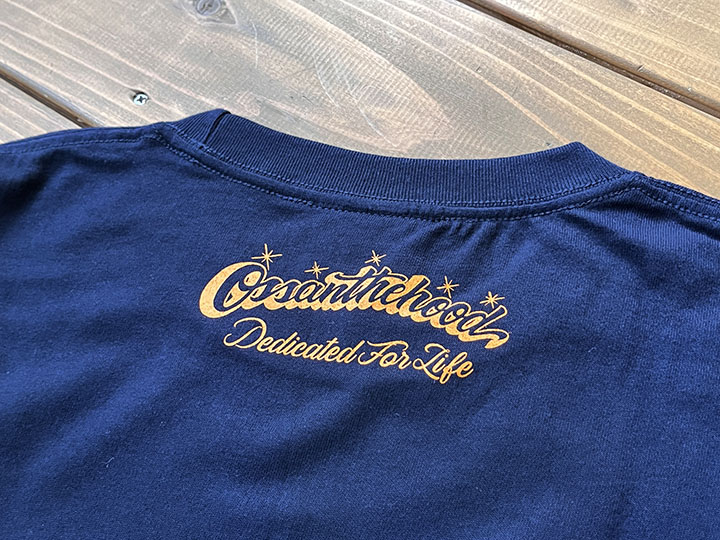 OSSANTHEHOOD longsleeve Tshirt (rim) / navy x orange