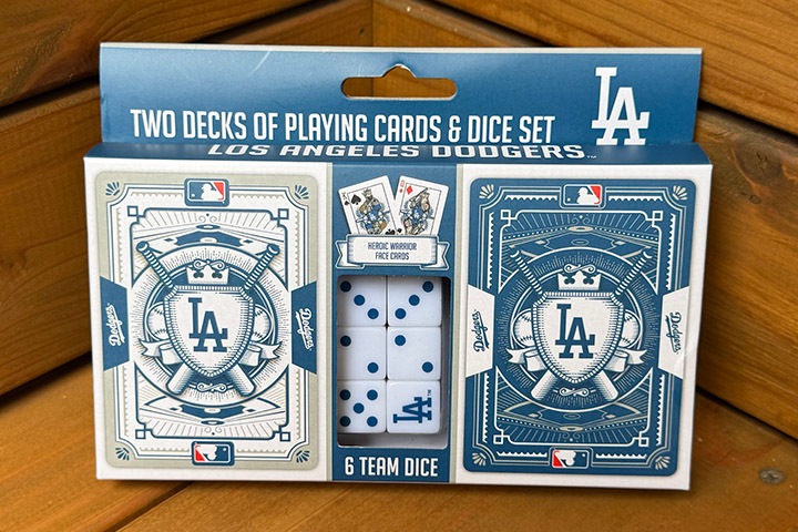 LA DODGERS card & dice set