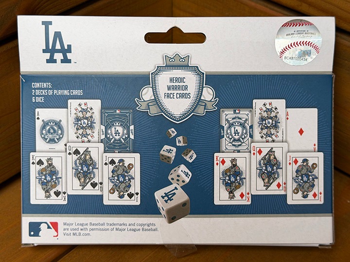LA DODGERS card & dice set