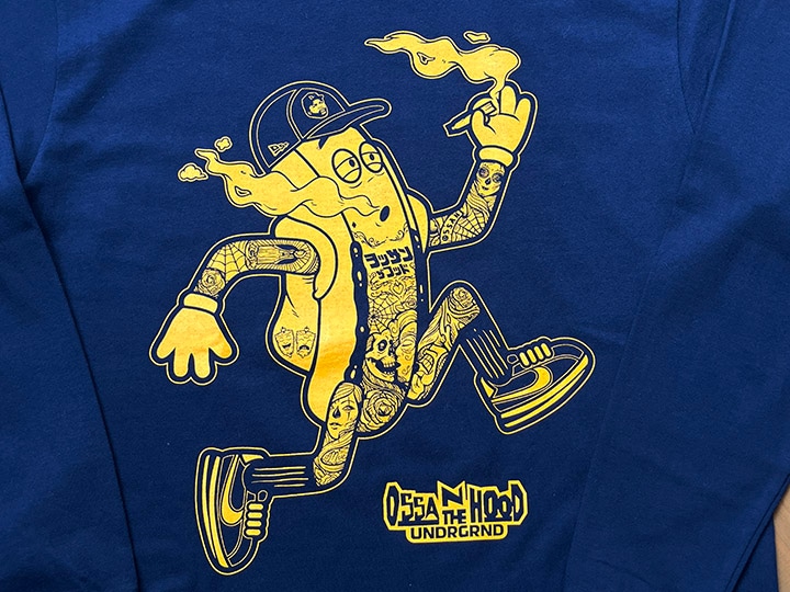 OSSANTHEHOOD longsleeve Tshirt (fosho) / navy x yellow