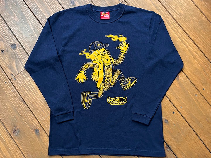 OSSANTHEHOOD longsleeve Tshirt (fosho) / navy x yellow