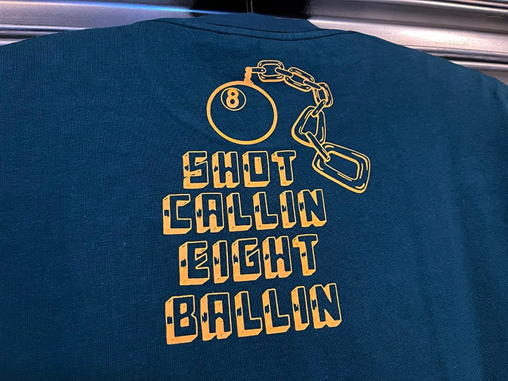 NICETY 10.2oz. ultra heavyweight LS Tshirt (8ball) / turquoise & yellow