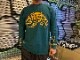 NICETY 10.2oz. ultra heavyweight LS Tshirt (8ball) / turquoise & yellow