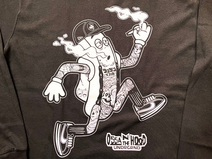 OSSANTHEHOOD longsleeve Tshirt (fosho) / black x white