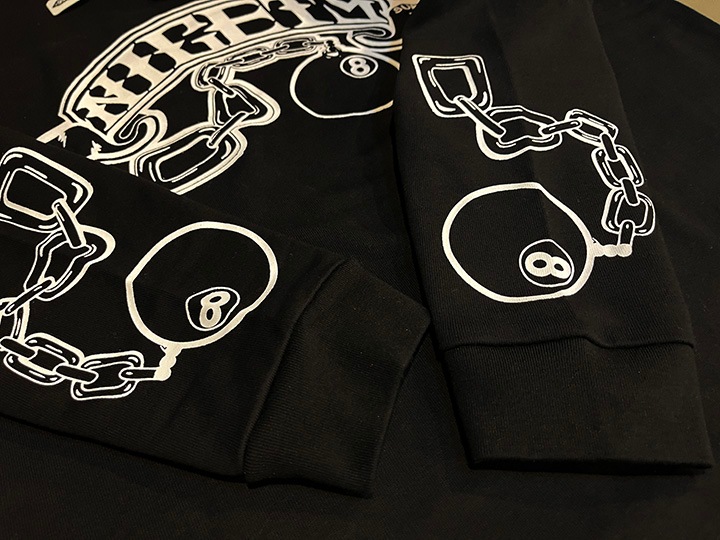 NICETY 10.2oz. ultra heavyweight LS Tshirt (8ball) / black