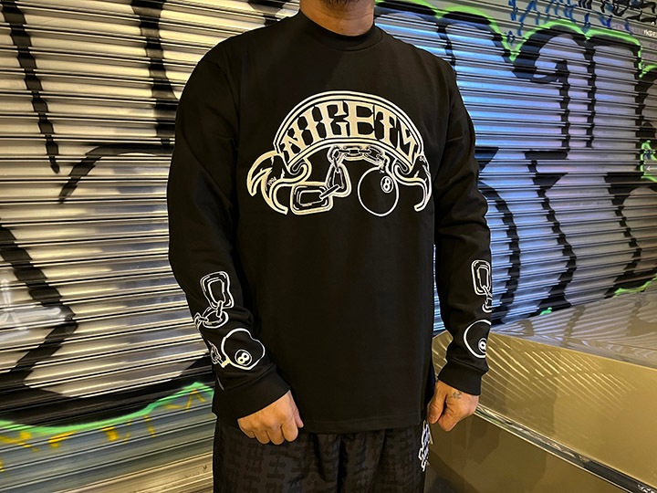 NICETY 10.2oz. ultra heavyweight LS Tshirt (8ball) / black