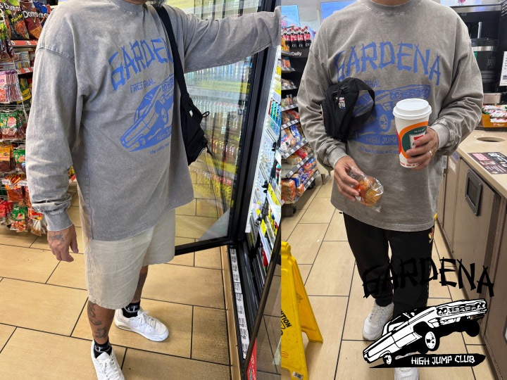 OSSANTHEHOOD 8.2oz garment dye longsleeve Tshirt (jump) / gray