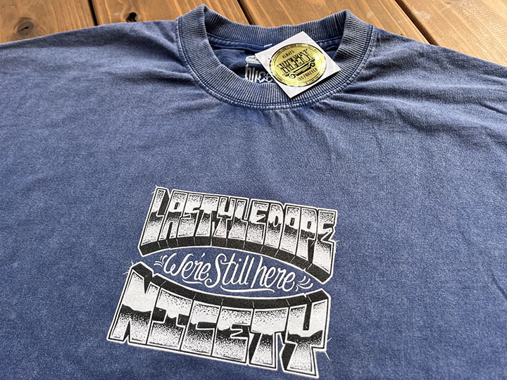 "BACK TO LA" 8.2oz garment dye longsleeve Tshirt / blue