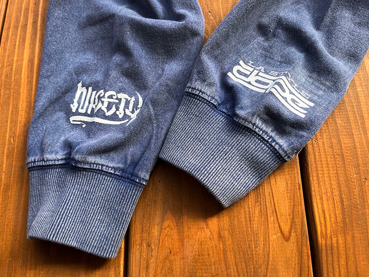 "BACK TO LA" 8.2oz garment dye longsleeve Tshirt / blue