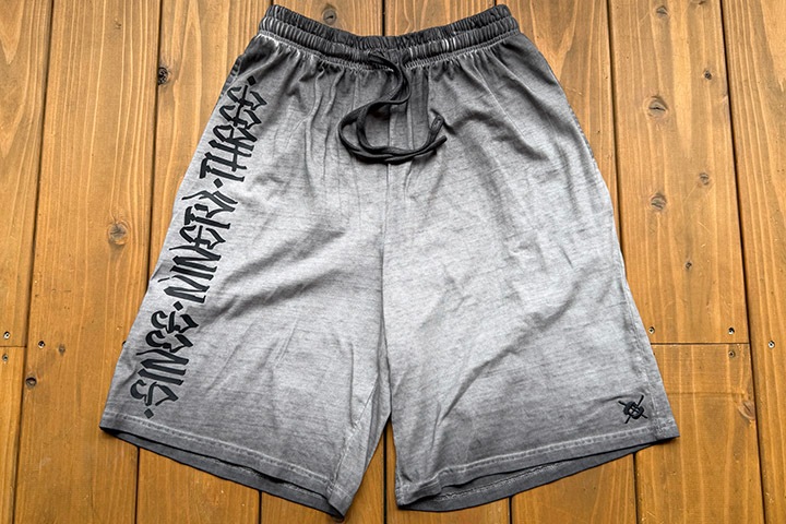 NICETY "SINCE NINETY THREE" cotton short pants / gray washed