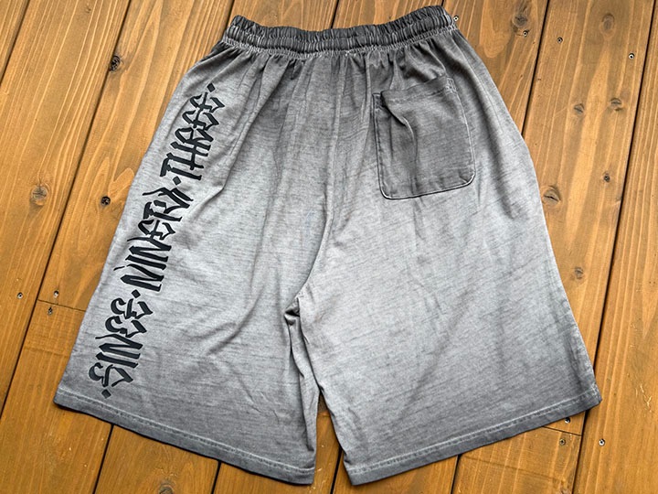 NICETY "SINCE NINETY THREE" cotton short pants / gray washed