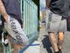 NICETY "SINCE NINETY THREE" cotton short pants / gray washed
