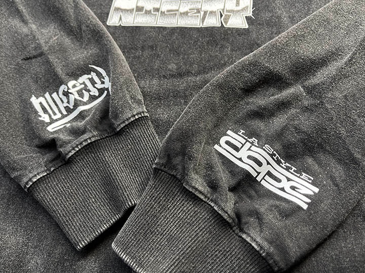 "BACK TO LA" 8.2oz garment dye longsleeve Tshirt / black