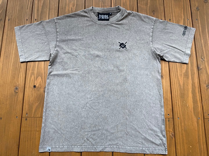 NICETY "SINCE NINETY THREE" 8.2oz dye washed Tshirt / gray washed