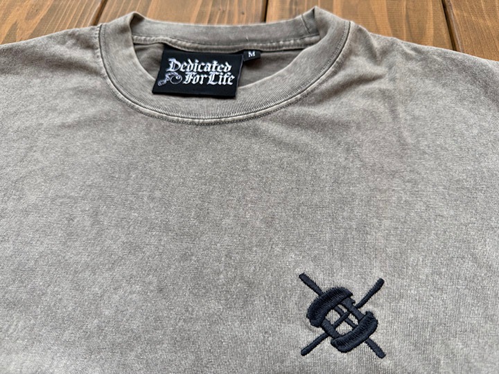 NICETY "SINCE NINETY THREE" 8.2oz dye washed Tshirt / gray washed