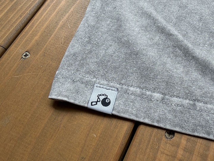 NICETY "SINCE NINETY THREE" 8.2oz dye washed Tshirt / gray washed