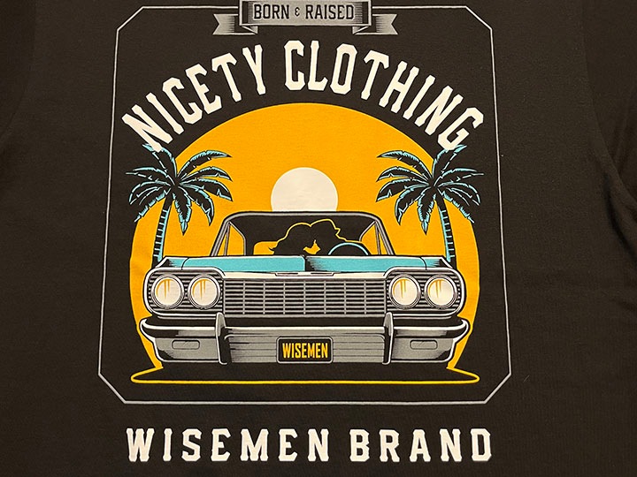 WISEMEN brand Tshirt (Sunset) / black